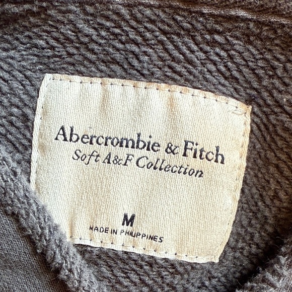 NWOT Abercrombie and Fitch, charcoal long crop hoodie - Picture 3 of 5